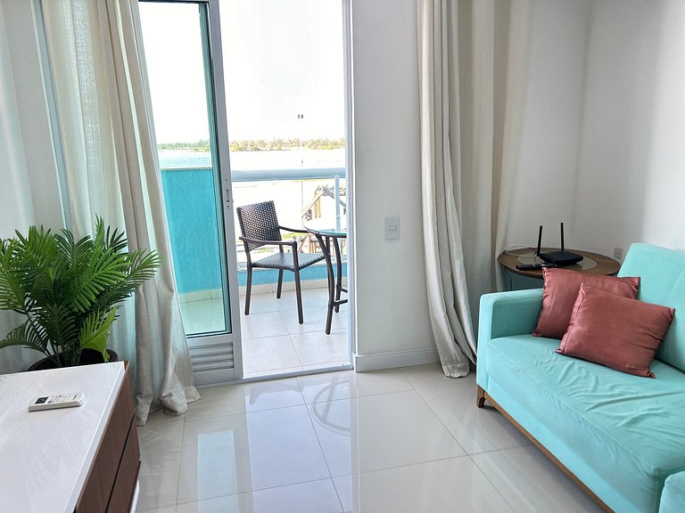 Conforto azul Tiffany em Arraial